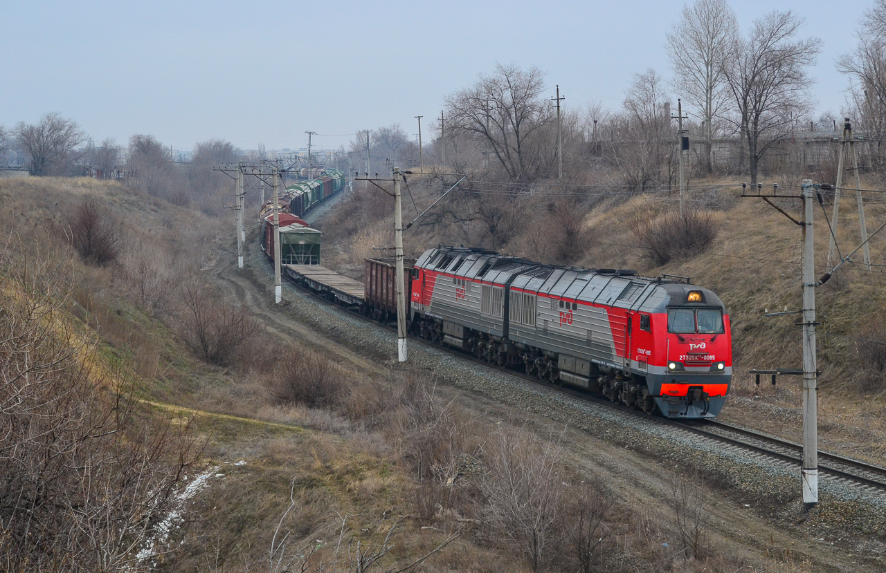 Приволжская железная дорога, № 2ТЭ25КМ-0085 — 